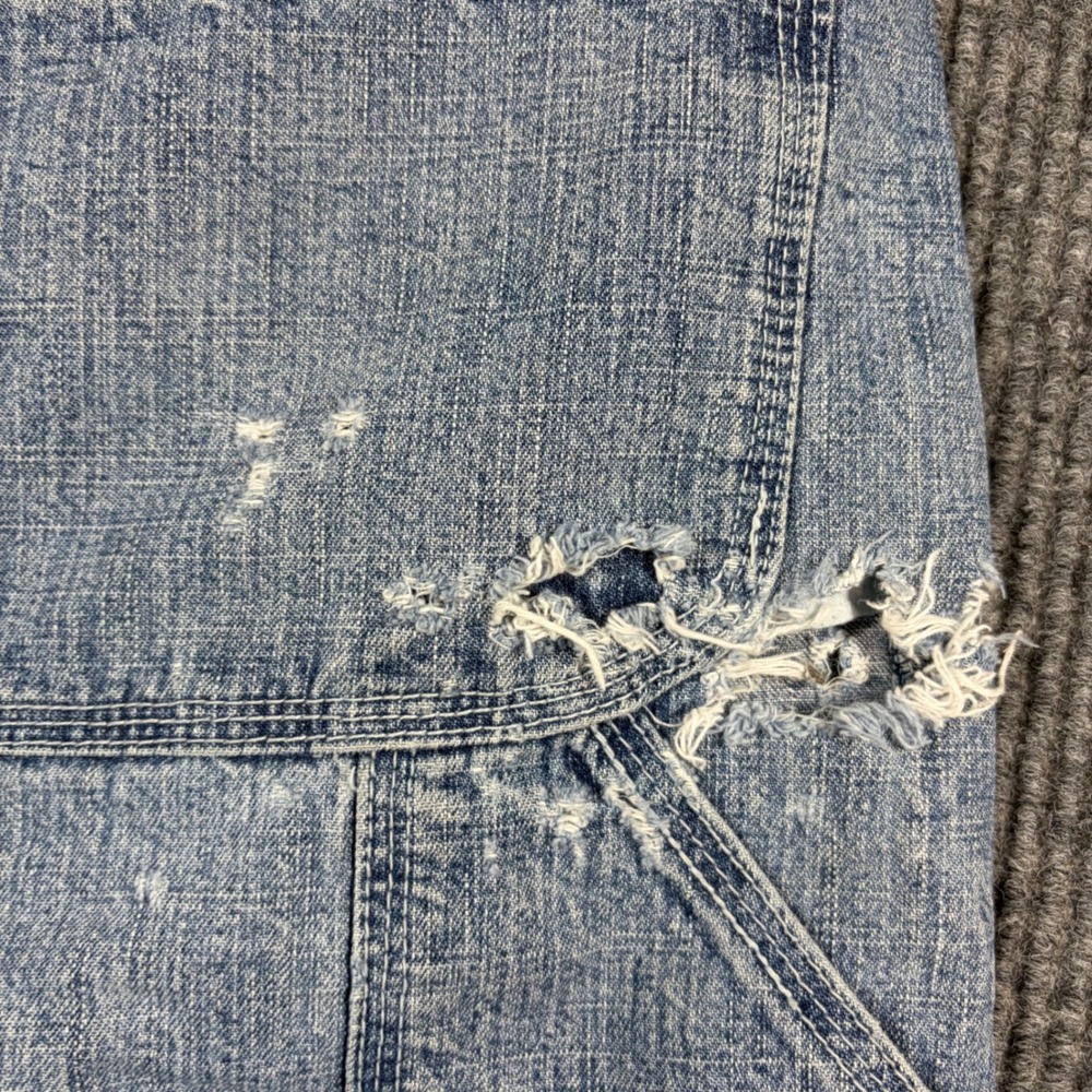 Brooklyn‎ Xpress Shorts Men's 38 Denim Carpenter Blue Acid Wash Distressed Y2K - Picture 7 of 7